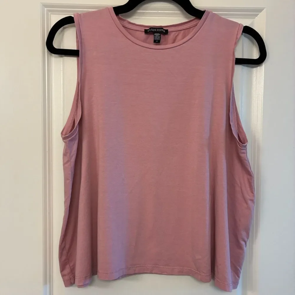 EILEEN FISHER Sleeveless Tank Top Pink Mauve Women’s Size Small - Picture 1 of 5